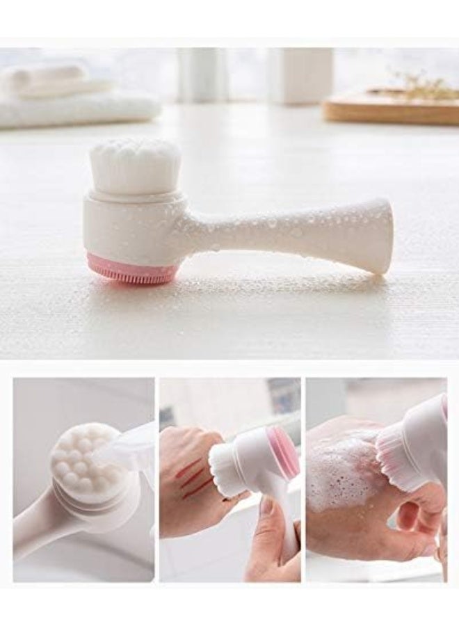 فرشاة تنظيف الوجه - أداة مزدوجة الجوانب لإزالة الرؤوس السوداء وتقشير البشرة للحصول على بشرة ناعمة ونظيفة - متعددة الألوان - Image 3